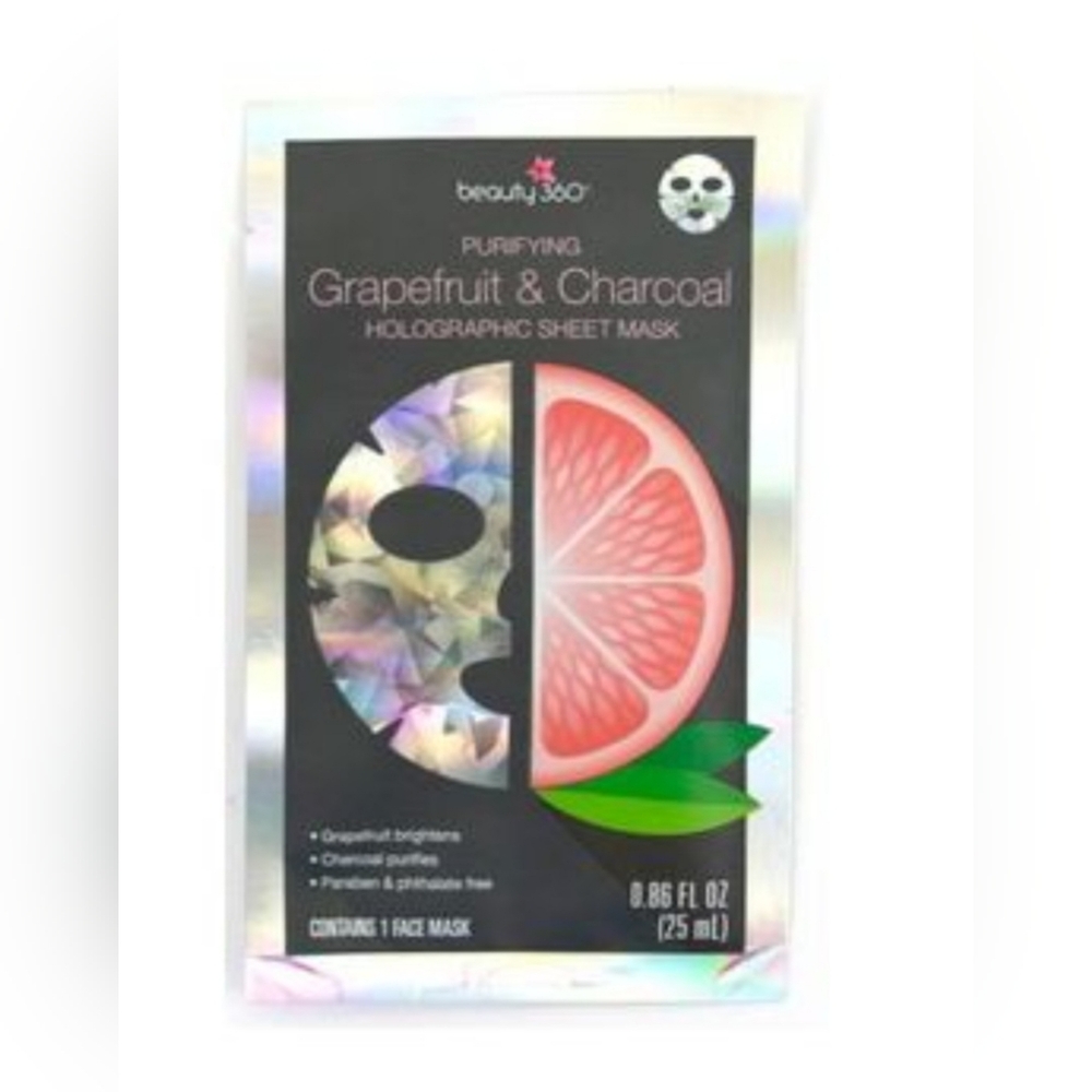 Grapefruit & Charcoal Holographic Sheet Mask Grapefruit